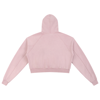 WE ARE P.P.S. snow-washed cropped hoodie