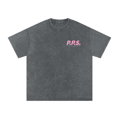 P.P.S. FUCK CANCER oversized snow-washed tee – WE ARE P.P.S.
