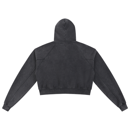 WE ARE P.P.S. snow-washed cropped hoodie